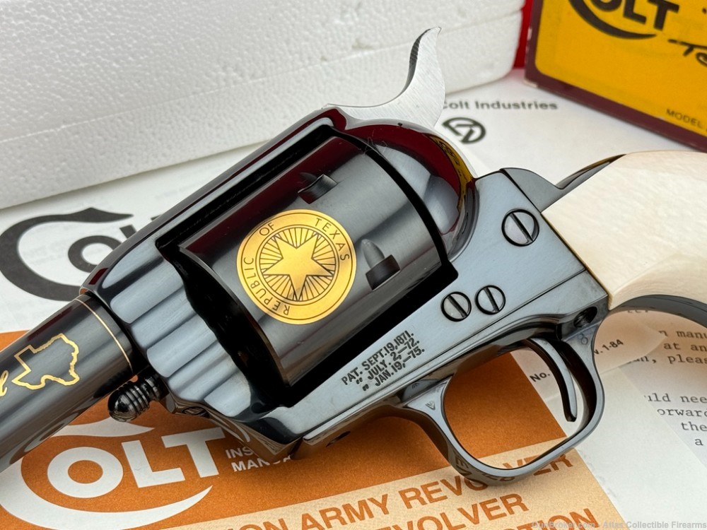 1986 COLT SAA SHERIFF "TEXAS DELUXE" 45LC 4" *FACTORY ENGRAVED & IVORY* NIB-img-3