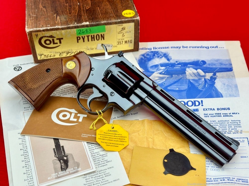 MINT 1975 Colt Python 6" 357 Magnum |*FACTORY DELUXE ROYAL BLUE*| ANIB!-img-6