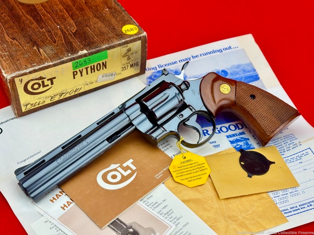 MINT 1975 Colt Python 6" 357 Magnum |*FACTORY DELUXE ROYAL BLUE*| ANIB!-img-0
