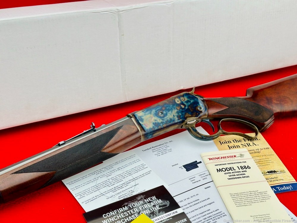 Winchester 1886 Deluxe Lever Action 45-70 *TURNBULL CASE COLOR* SN#195 NIB!-img-0