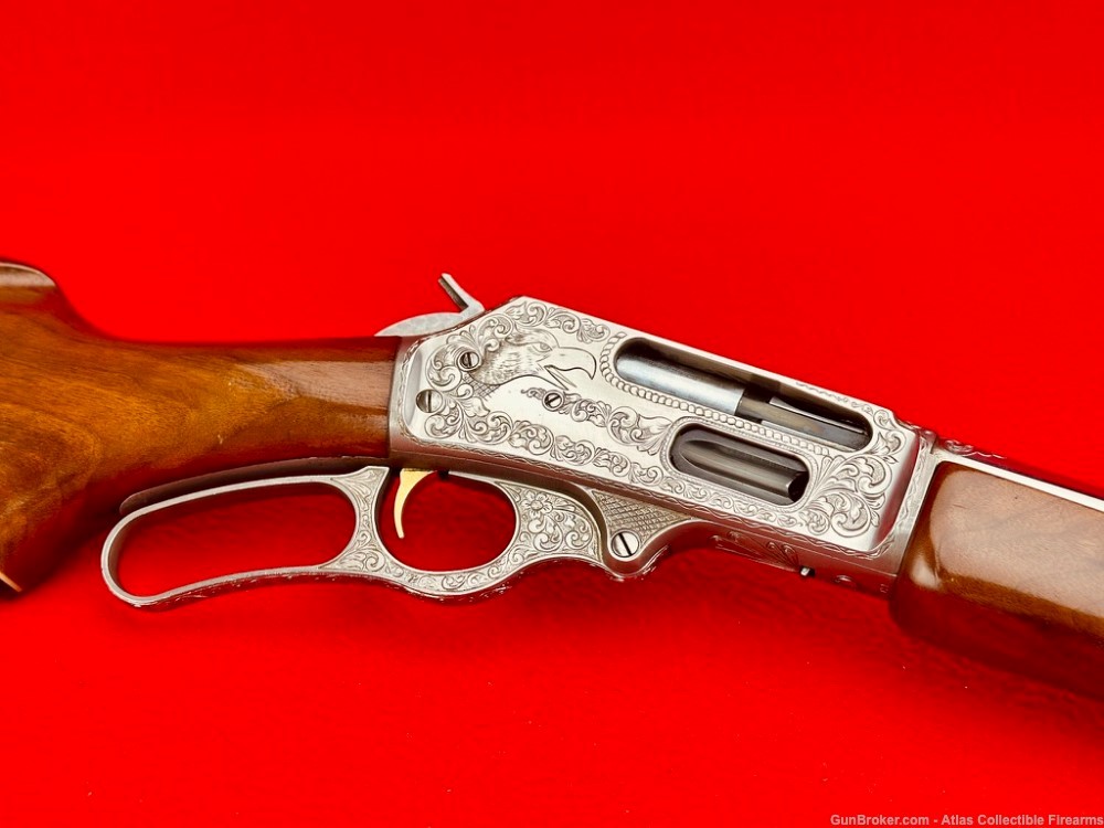 1977 "JM" Marlin 444S Stainless .444 Marlin 22" - INCREDIBLE HAND ENGRAVING-img-0