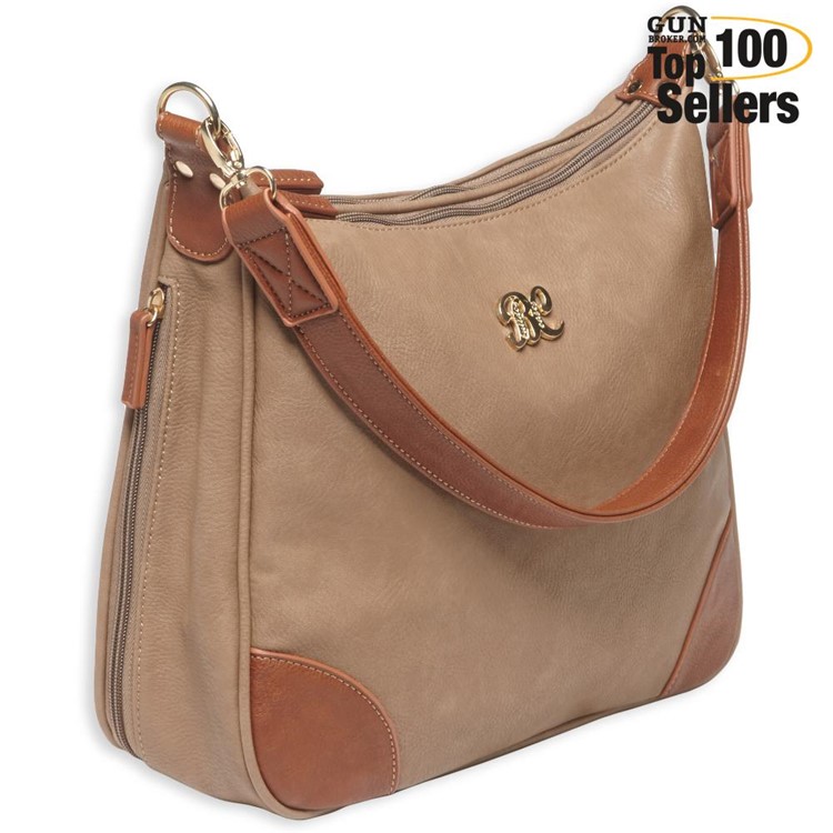 Bulldog Cases Hobo Style Purse, Leather, Taupe Finish BDP-014-img-0
