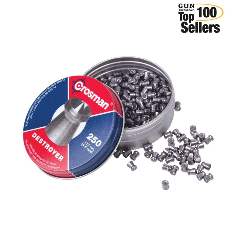 CROSMAN Destroyer 177Cal 250/Pack Pointed with Dished Rim Pellets (DS177)-img-0
