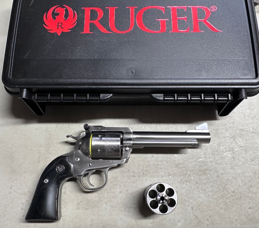 RuGeR New Model Blackhawk 5.5" 45 ACP & 45 Colt Convertible Stainless-img-0