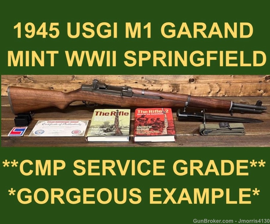 M1 GARAND SPRINGFIELD CMP SERVICE GRADE EXC. ORIG. BARREL GARAND WWII WW2 -img-0