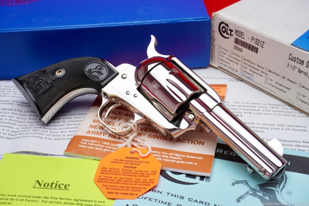 1999 Colt Custom Shop SAA Nickel .45 Colt *ULTRA RARE FACTORY 3.5" SAA*-img-4