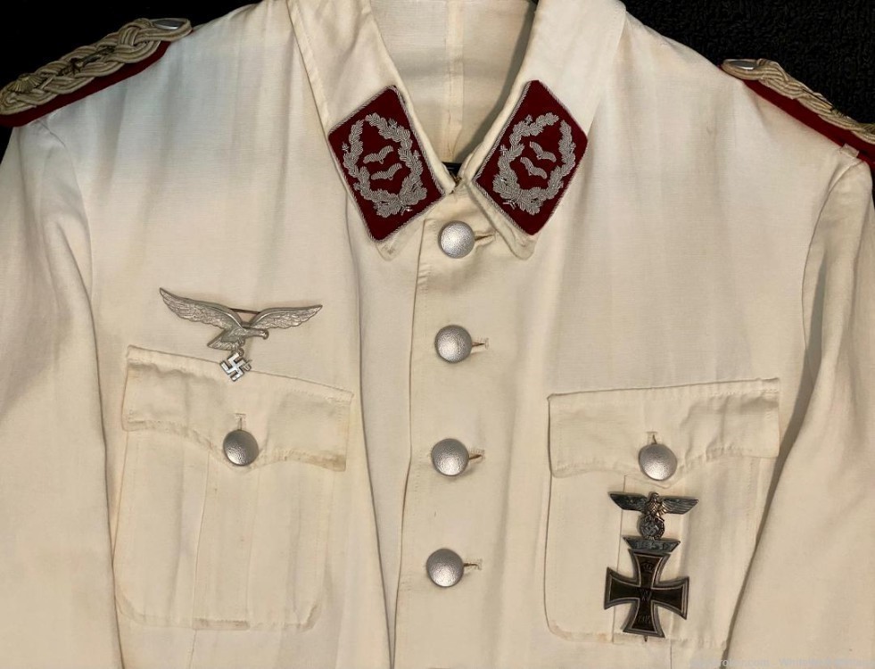WW2 GERMAN LUFTWAFFE OFFICER'S WHITE TUNIC JUDICIAL OFFICIAL RARE MINT-img-1