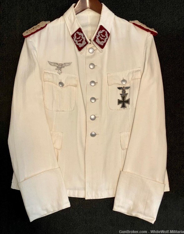 WW2 GERMAN LUFTWAFFE OFFICER'S WHITE TUNIC JUDICIAL OFFICIAL RARE MINT-img-0
