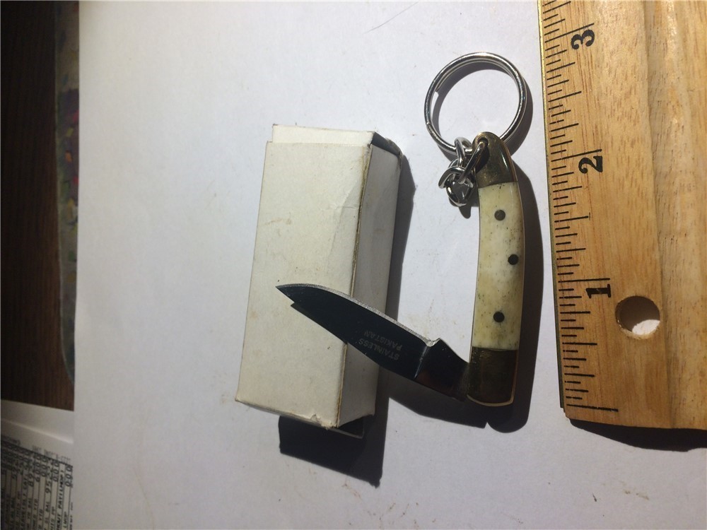 Bone Handle Pocket Knife    with  Key  Ring-img-1