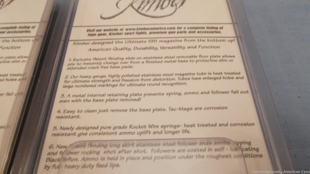 [2] Kimber Kimpro 1911 Tac MAGS  8rd 45acp SS #1100721 NOS-img-8