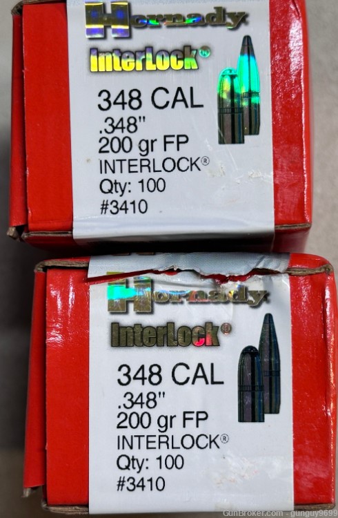 No ReSeRvE (197) Hornady .348 Caliber 200-gr Flat Point FP Reloading Bullet-img-0