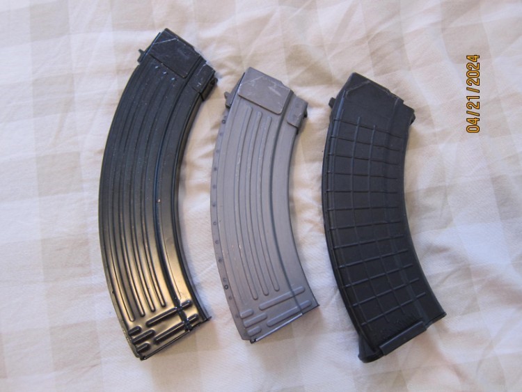 AK47 Steel and Polymer 7.62x39mm Magazines 3 Mags 30 & 40 Rounds-img-0