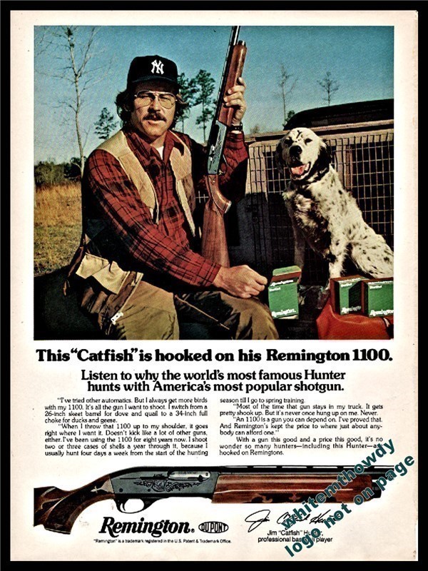 1978 REMINGTON 1100 Shotgun Catfish Hunter Photo PRINT AD-img-0