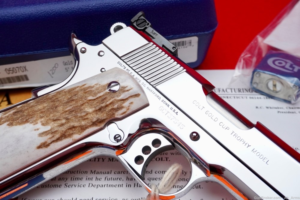 Colt Gold Cup Trophy 1911 .45 In Box *BREATHTAKING BRIGHT STAINLESS FINISH*-img-6