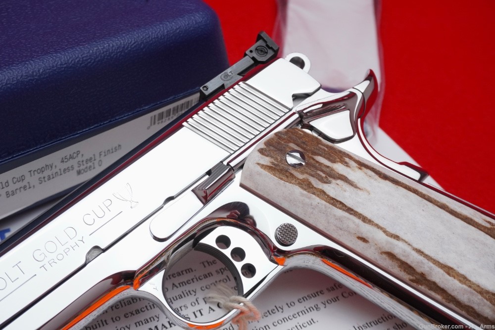 Colt Gold Cup Trophy 1911 .45 In Box *BREATHTAKING BRIGHT STAINLESS FINISH*-img-2