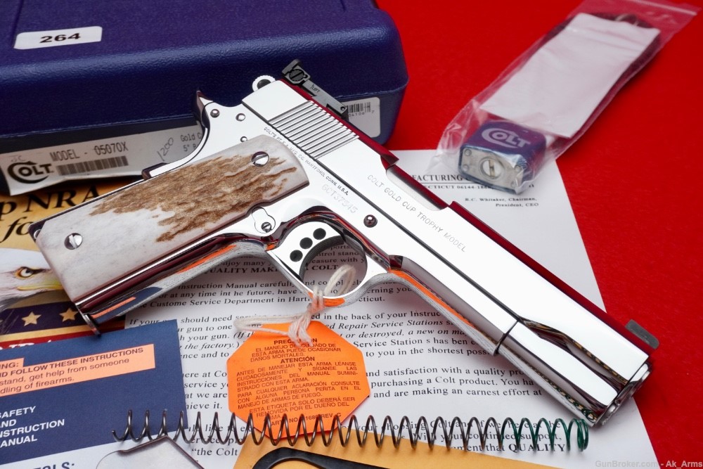 Colt Gold Cup Trophy 1911 .45 In Box *BREATHTAKING BRIGHT STAINLESS FINISH*-img-4