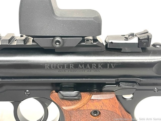NIB Ruger MK IV “Target” Suppressed Pistol, Wood Grips, Optics & Sub-Ammo-img-8