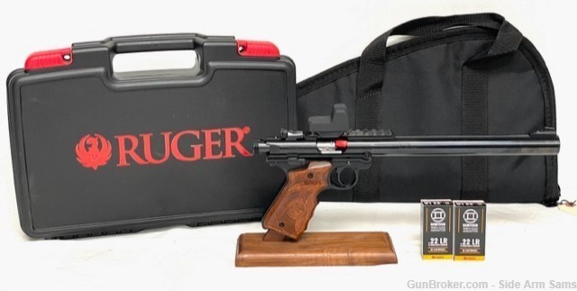 NIB Ruger MK IV “Target” Suppressed Pistol, Wood Grips, Optics & Sub-Ammo-img-10