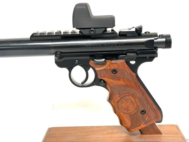 NIB Ruger MK IV “Target” Suppressed Pistol, Wood Grips, Optics & Sub-Ammo-img-2