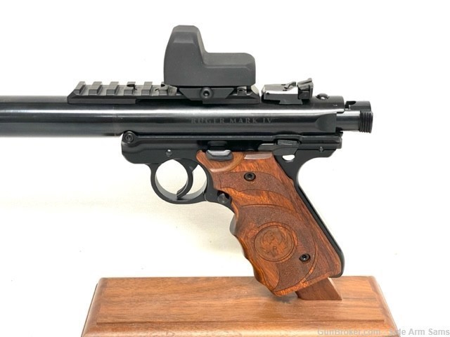 NIB Ruger MK IV “Target” Suppressed Pistol, Wood Grips, Optics & Sub-Ammo-img-3
