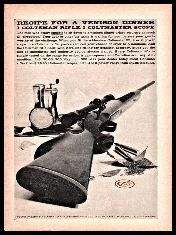 1959 COLT Coltsman Rifle AD Vintage Advertising-img-0