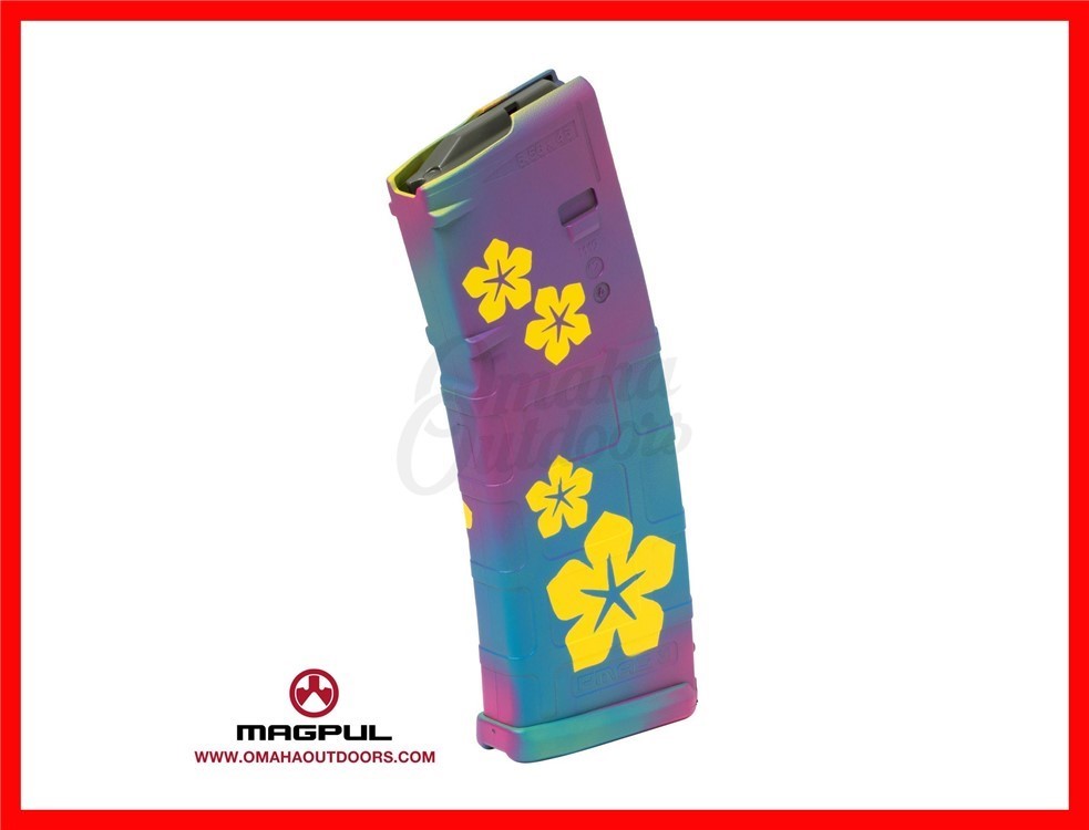 Magpul PMAG 30 Gen M2 Pink / Blue Yellow Flower MAG571-PKBL-YL-FLWR-img-0