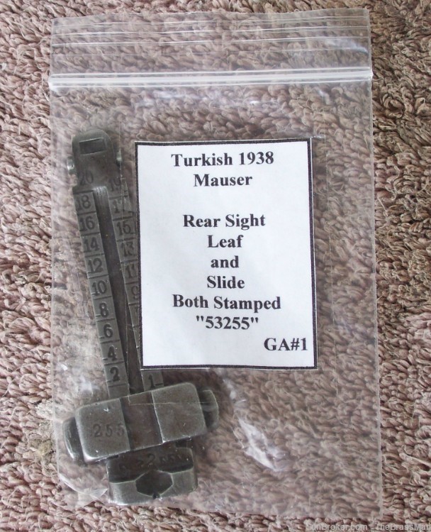 Turkish Model 1938 Mauser Rear Sight Ladder and Slide   GA#1-img-0