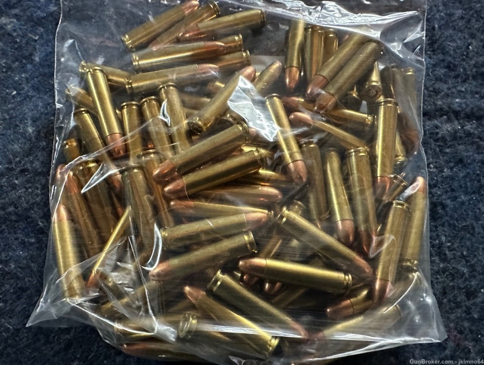 100 rounds of 30 carbine M1 110 grain FMJ brass cased ammo-img-1