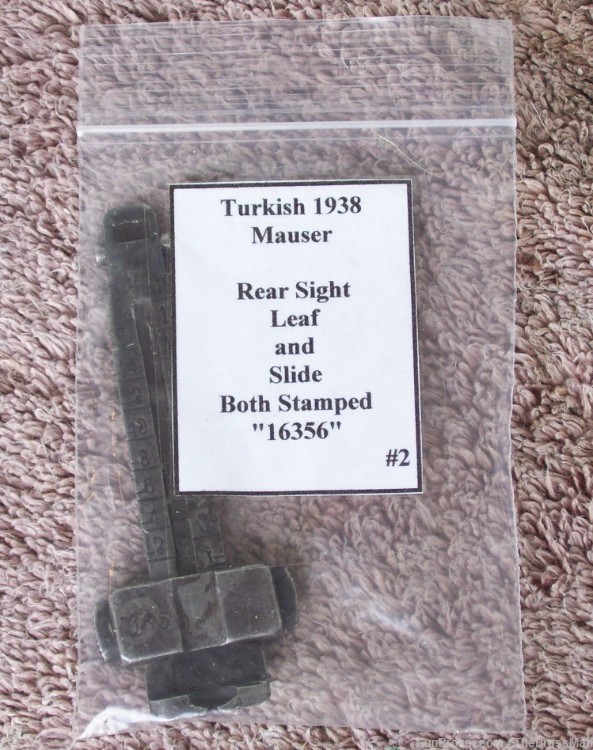 Turkish Model 1938 Mauser Rear Sight Ladder and Slide   #2-img-0