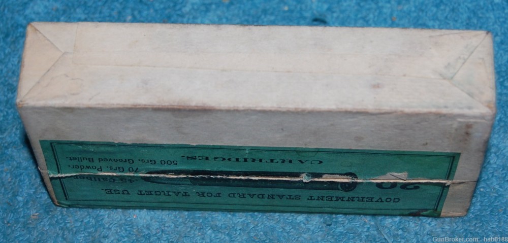 Vintage Partial 2 Piece Box Winchester 45-70 Extra Heavy Solid Head 500 gr -img-4