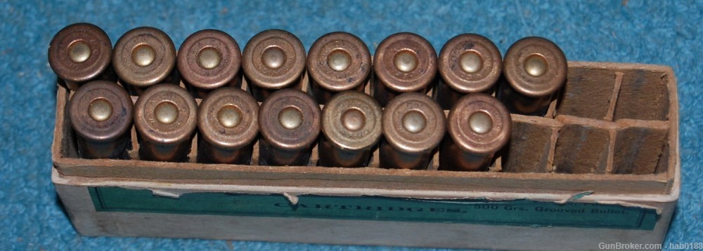 Vintage Partial 2 Piece Box Winchester 45-70 Extra Heavy Solid Head 500 gr -img-6