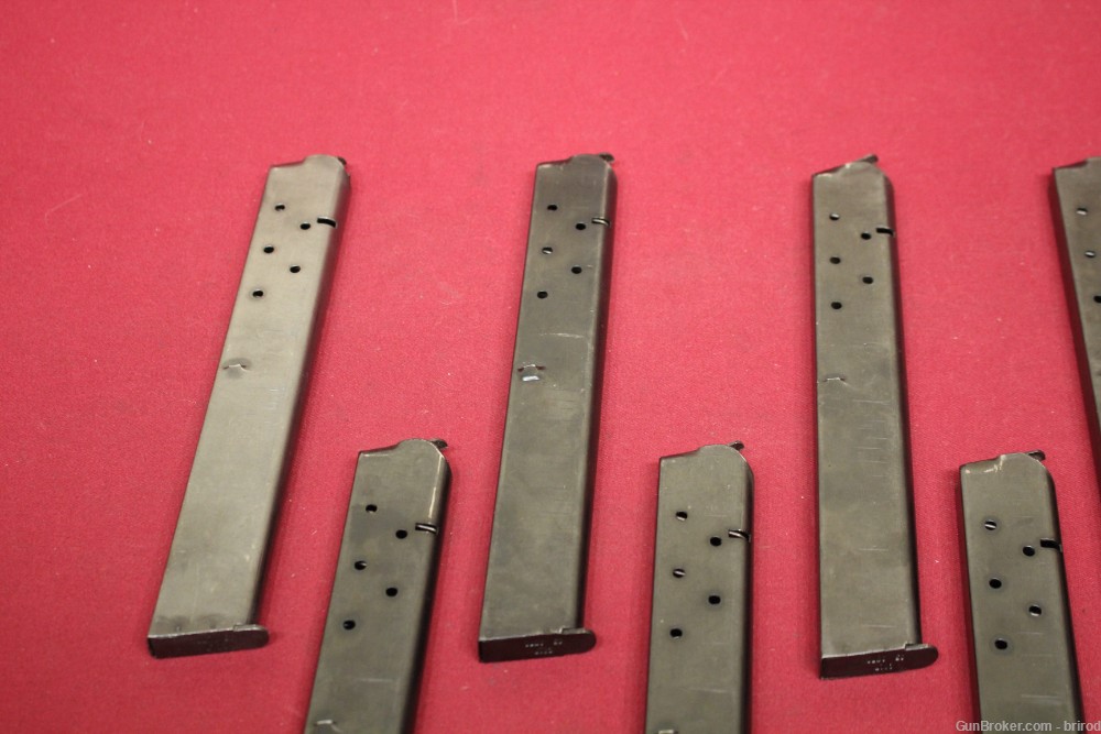 9x 1911 .45acp Extended Magazines - Blued W/4x Ed Brown Buffers-img-1