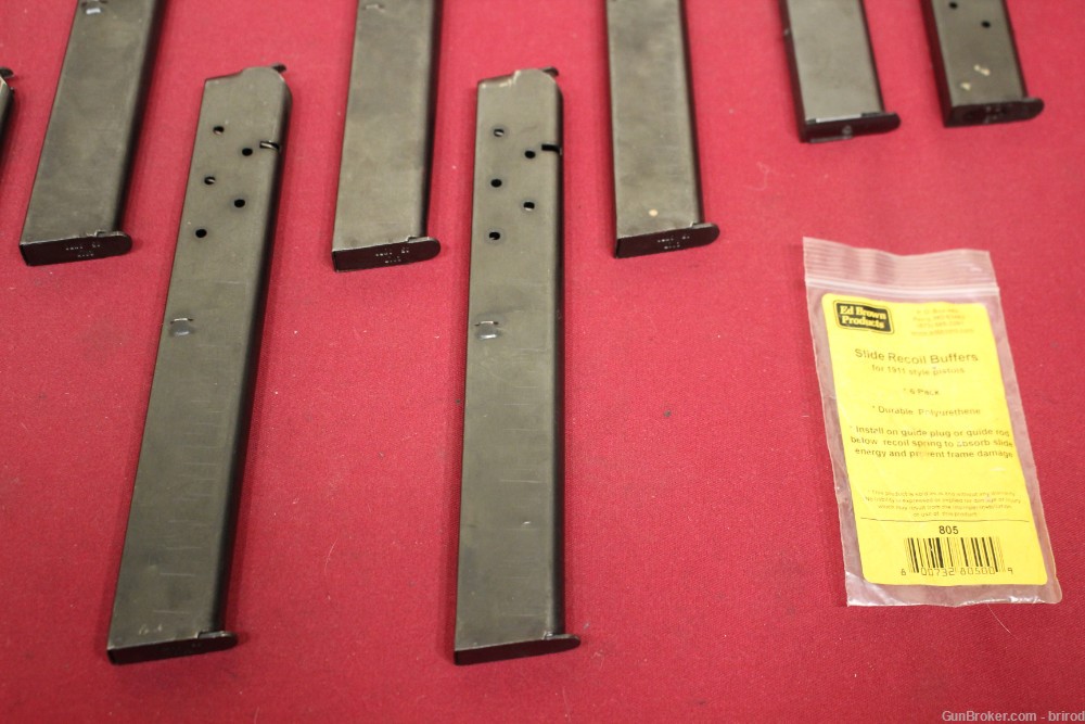 9x 1911 .45acp Extended Magazines - Blued W/4x Ed Brown Buffers-img-3