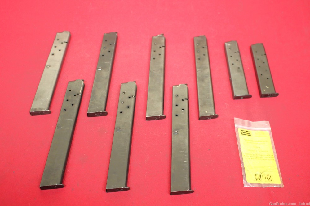 9x 1911 .45acp Extended Magazines - Blued W/4x Ed Brown Buffers-img-0