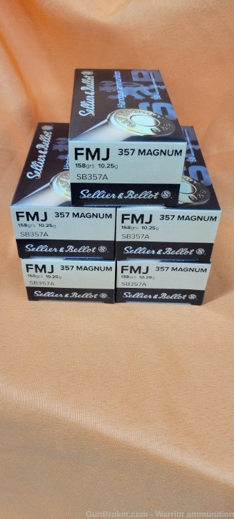 250 rd Sellier and Bellot S&B .357 Mag 158 grain FMJ Full Metal Jacket-img-0