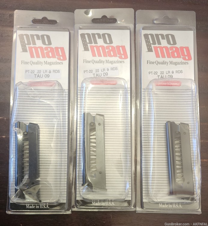 Taurus PT 22 magazines, 22 cal, lot of 3 mags, new in factory packages-img-0