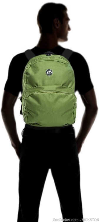 Green Lightweight Unisex Compact Accessories Backpack Shoulder Book Bag-img-2