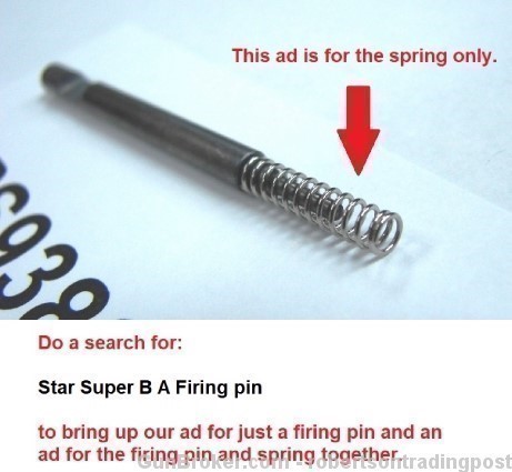 Star Super B A 9mm .38 Super ACP Firing Pin Spring-img-4