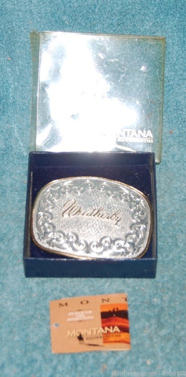 Weatherby Belt Buckle Floral Design w/ Box by Montana Silversmiths-img-0