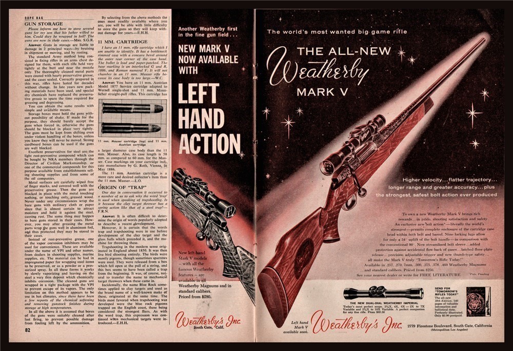 1959 WEATHERBY Mark V Rifle AD w/Left hand shown-img-1