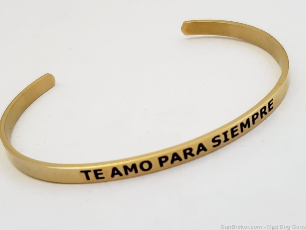 14K Gold Plated over Steel Bracelet engraved "Te Amo Para Siempre".  SB7G.-img-0