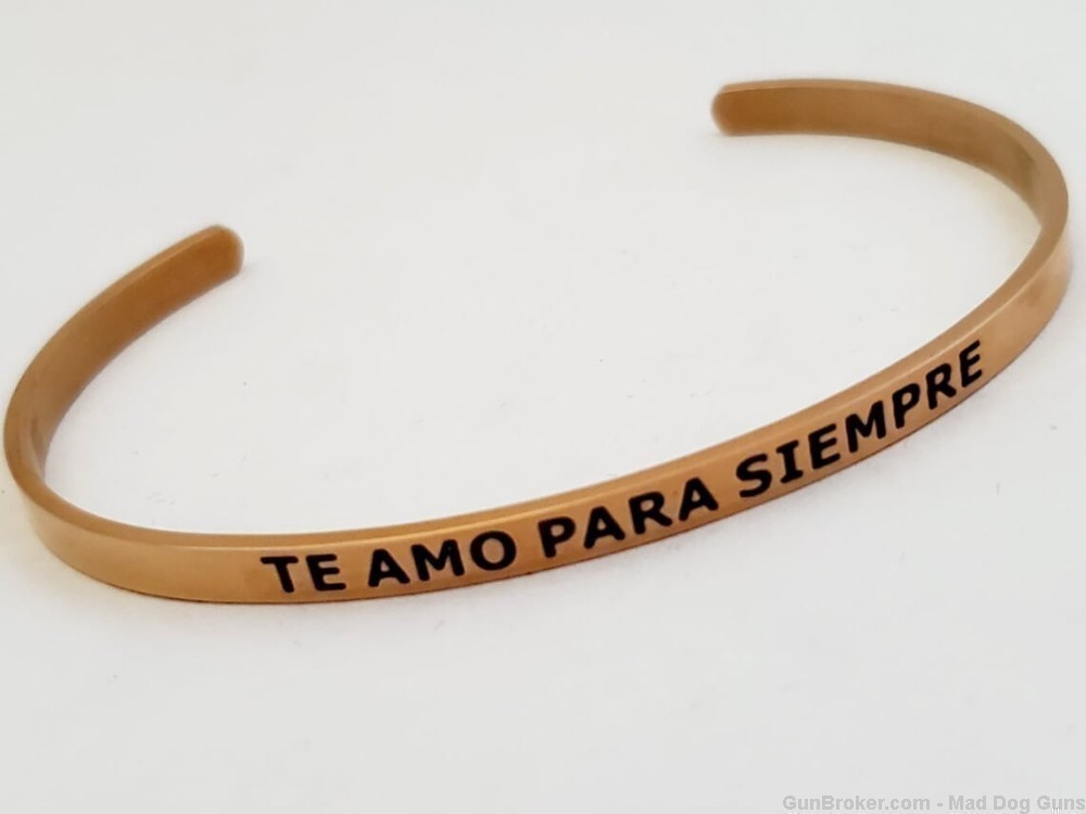 14K Rose Gold over Steel Bracelet engraved "Te Amo Para Siempre". SB7R.-img-0