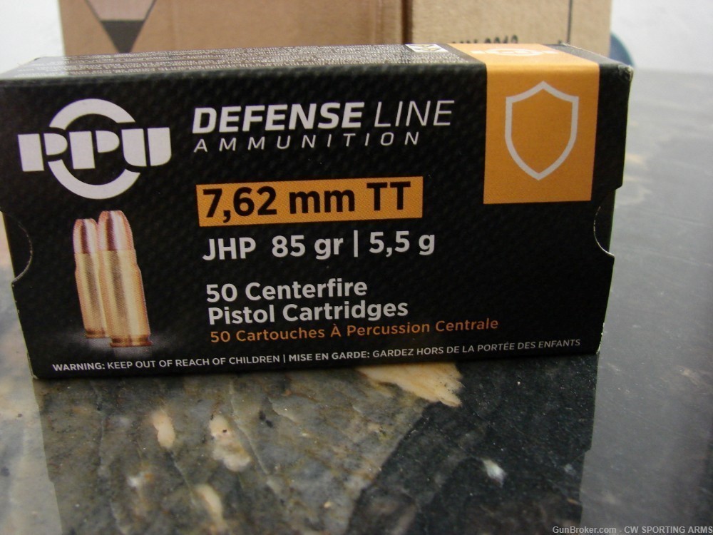 PPU  Defense Handgun 7.62x25mm Tokarev 85 gr 50 rounds per box-img-1