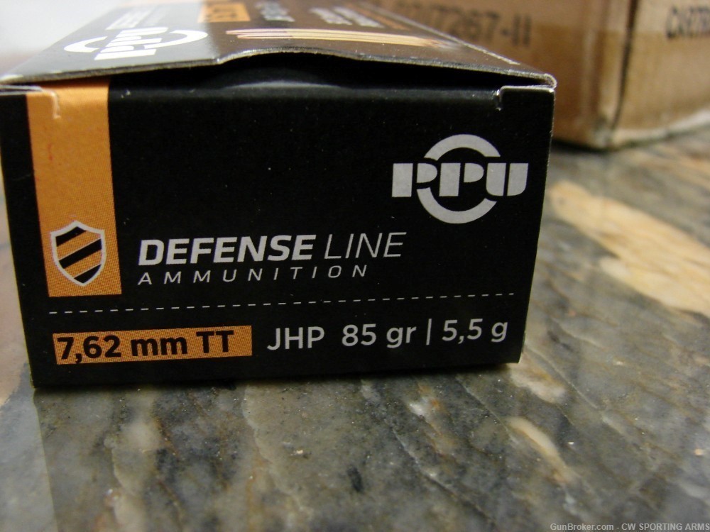 PPU  Defense Handgun 7.62x25mm Tokarev 85 gr 50 rounds per box-img-2