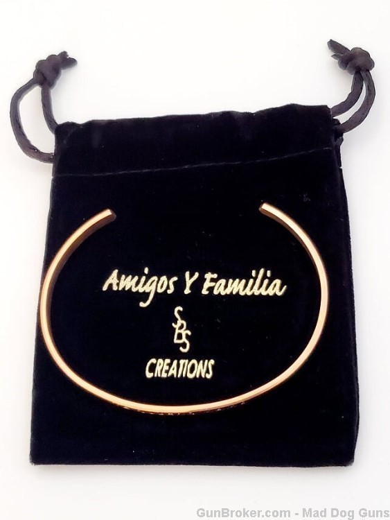 14k Rose Gold over Stainless Steel Bracelet engraved "Amo A Mi Tia".  SB8R.-img-1