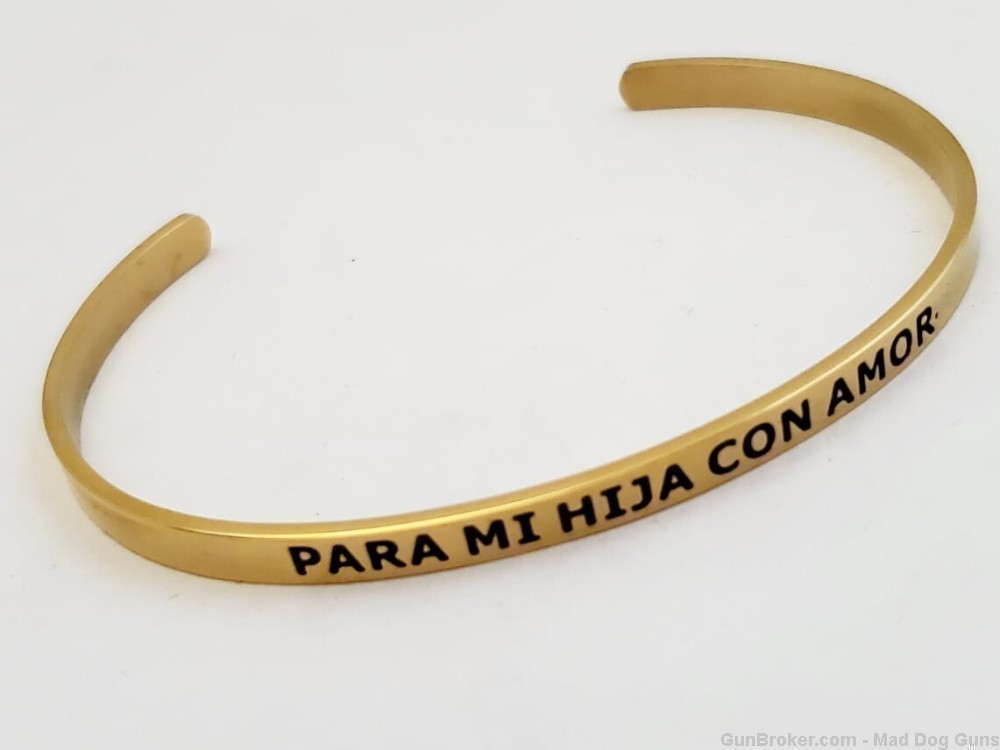 14K Gold over Stainless Steel Bracelet.engraved"Para Mi Hija Con Amor".SB9G-img-0