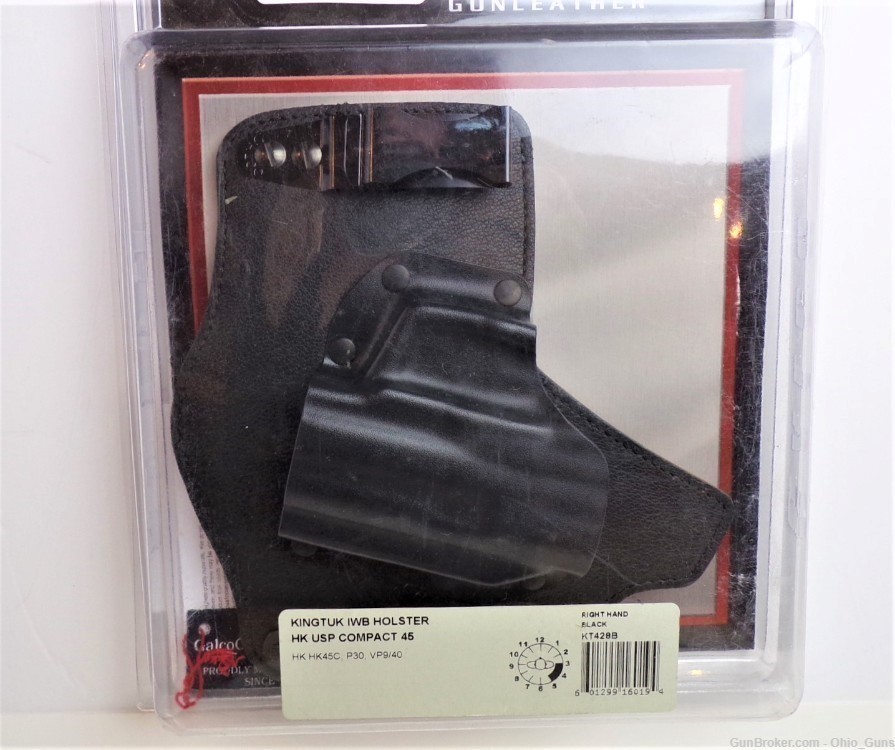Galco KT428B KingTuk Deluxe IWB Holster Black Kydex/Leather Compact 45-img-1