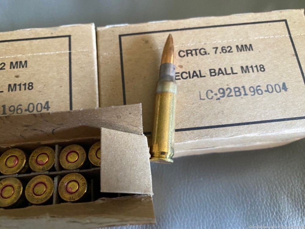100 Rds Lake City LC M118 Special Ball 7.62mm  NATO Sniper Match 1991 M1A-img-1
