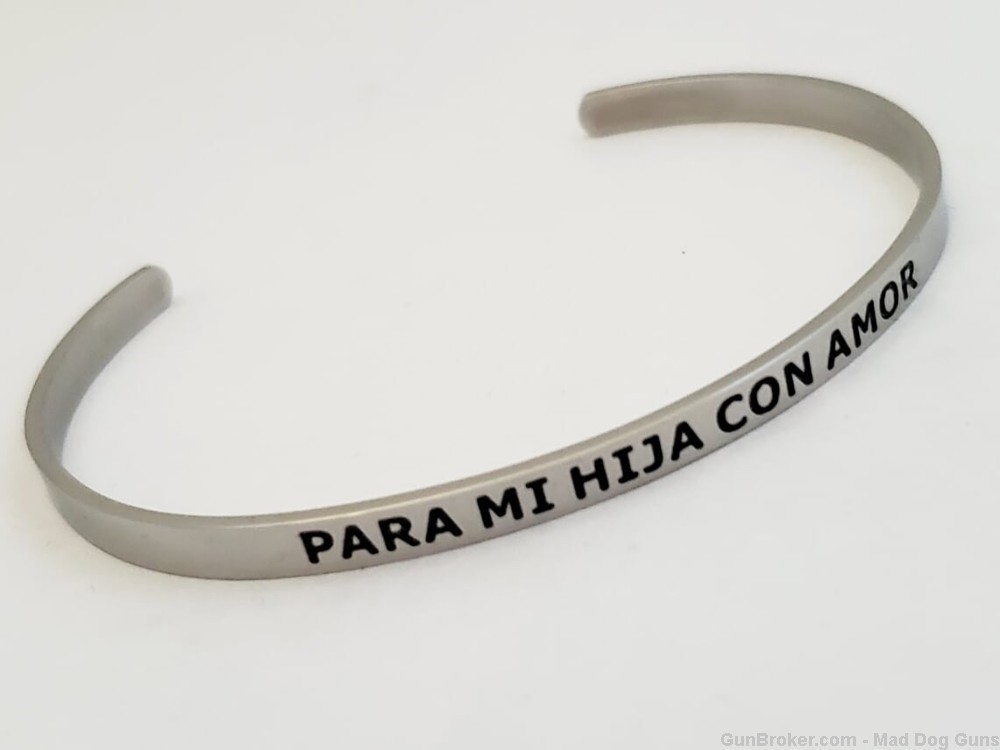 Stainless Steel Cuff Bracelet engraved "Para Mi Hija Con Amor".  SB9S.-img-0