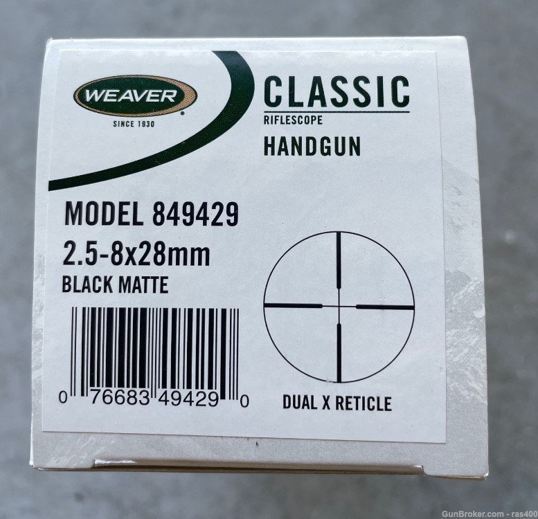 Weaver Classic 2.5-8x28mm Handgun Scope-img-1